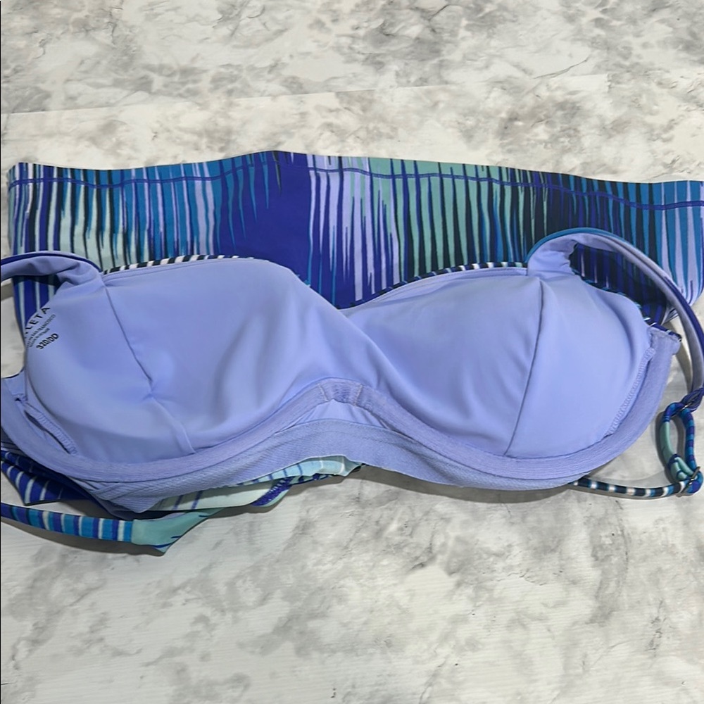 ATHLETA WOMENS IBAZA ENTWINED TANKINI TOP COOL MULTI Sz 32D/DD - Picture 11 of 14